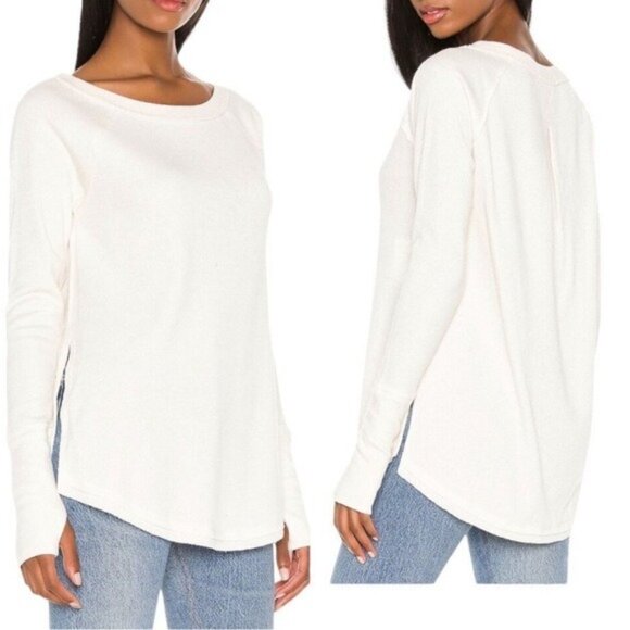 Free People Thermal Neutral Long Sleeve Elevated Basic Lounge - Picture 1 of 8